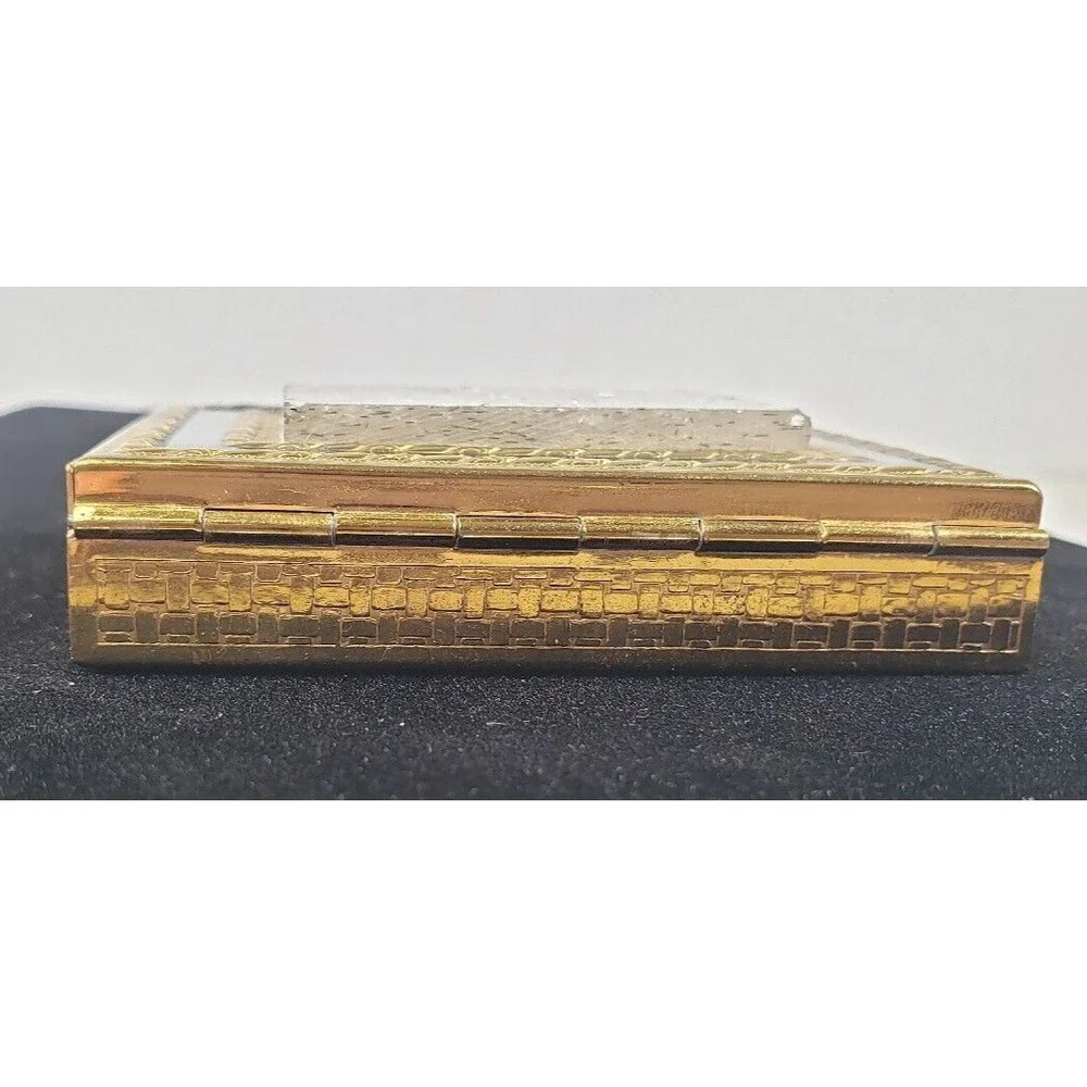 Vintage 1950's Dorset Fifth Avenue Powder Compact Lucite Silver Glitter Confetti